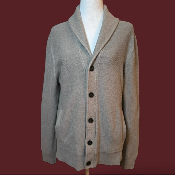 Banana Republic Supima Cotton Shawl Collar Cardigan – Light Gray – Men’s M - Picture 3 of 7